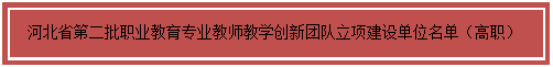 文本框: 河北省第二批职业教育专业教师教学创新团队立项建设单位名单（高职）