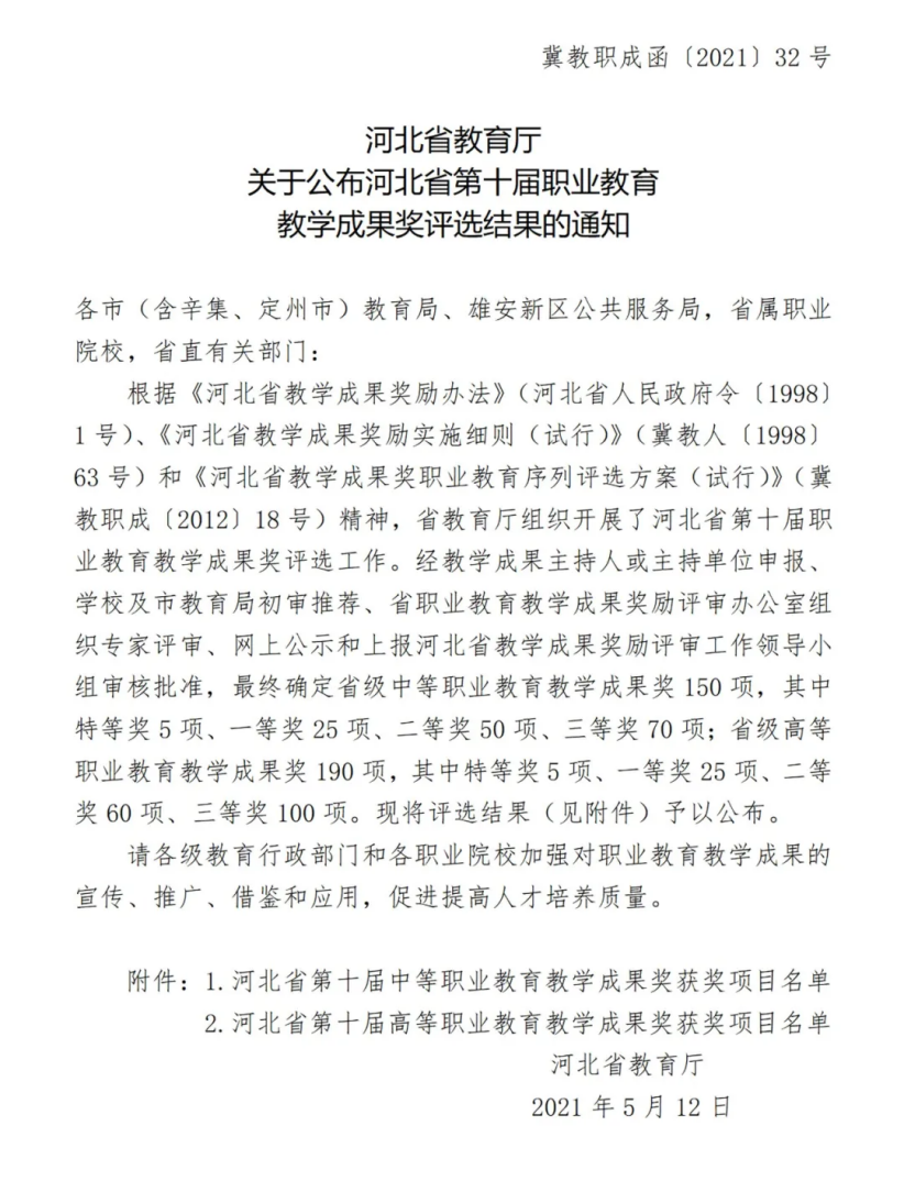 我院土木工程系团队斩获省高等职业教育教学成果三等奖
